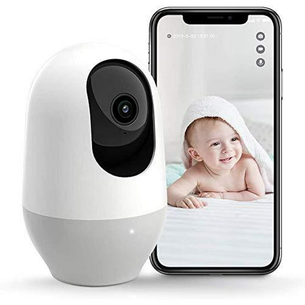 Nooie Baby Monitor WiFi Pet Camera Indoor Two-Way Audio Motion Tracking 1080P Home Security Camera Motion & Sound Detection Works with Alexa Super IR Night Vision 360-degree Wireless IP Camera 
